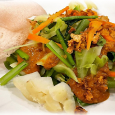 ゆで野菜のピーナッツソースサラダ