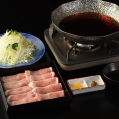 蕎麦つゆ仕立ての葱しゃぶしゃぶ(山形豚)