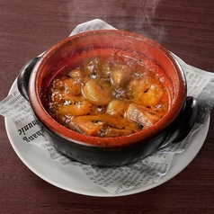 エビとマッシュルームのアヒージョ