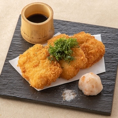 鱧カツ　梅肉おろしポン酢、山椒塩添え