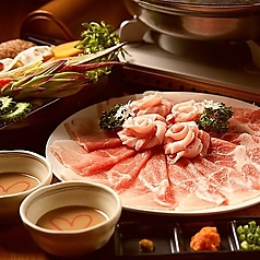 【上州牛に変更可】3時間飲み放題付！上州麦豚しゃぶしゃぶ食べ放題コース｜個室で肉三昧の写真