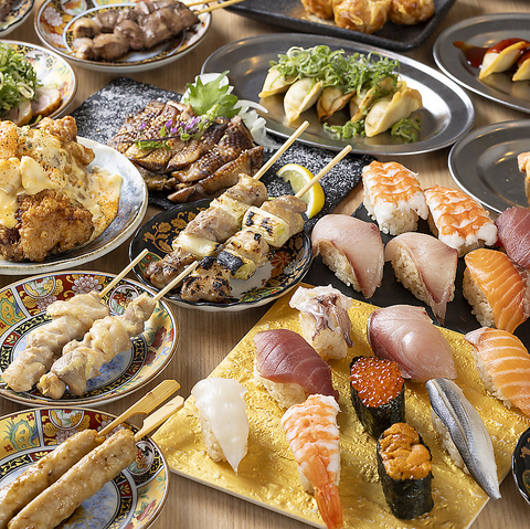 焼き鳥、寿司、鍋の食べ放題店です★単品飲み放題もございます◎生田神社そば