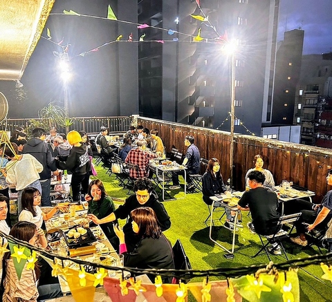 大人気BBQコース5000円【食材＋飲放２ｈ）　月と火曜日は飲み放題.席の滞在を３時間