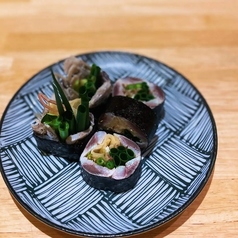 〆イワシの薬味巻き