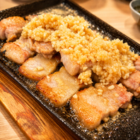【豚の鉄板にんにく焼】
