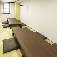 高級感のある座敷席とプライベート空間満載な個室席