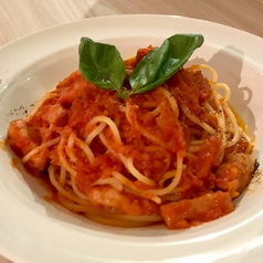 【 Pasta 】パスタ：ベーコンとモッツァレラのトマトソースの写真