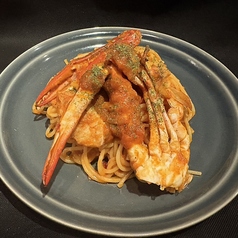 渡り蟹のトマトクリームパスタ