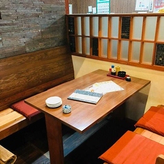 4名様~6名様までご利用可能な半個室のテーブル席です。個室のみ予約OK。お店にご確認ください。