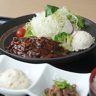黒豆入り猪ハンバーグ定食