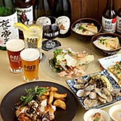 CRAFTBEERと炭火はればれのコース写真