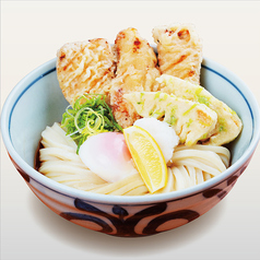 香ばし醤油のかしわ天・竹の子天のぶっかけ