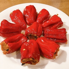 赤ピーマンのファルシ