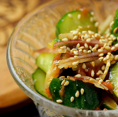 きゅうりとみょうがの梅和え