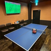 卓球スペースは何名様でご利用いただいても同一料金！大型モニターがあるのでスポーツ観戦も可能です！
