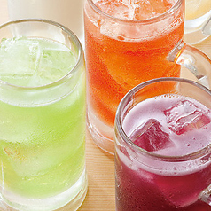 ウーロンハイ/レモンサワー/グレープフルーツサワー/柚子サワー/巨峰サワー/梅干しサワー/カルピスサワー