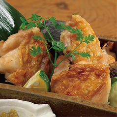 淡路鶏の岩塩焼き 地場産葉野菜とともに