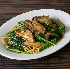 牡蠣とほうれん草の醤油バターソーススパゲッティ 柚子風味