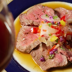 ねぎだくローストビーフ 自家製バジルポン酢