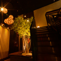 灯りと緑に癒される！和モダンな雰囲気が自慢