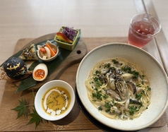 牡蠣のクリームスープパスタ