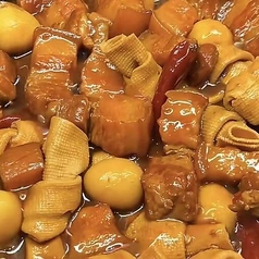 豚角煮と干し豆腐とうずらたまごの醤油煮込