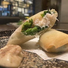 菜の花とズワイガニの春巻き