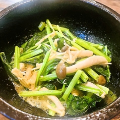 茸とほうれん草バター醤油炒め