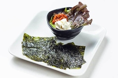 【冷】梅ドレ豆腐サラダ/チーズたっぷり 温玉シーザーサラダ/韓国海苔クリームホタテチャンジャ