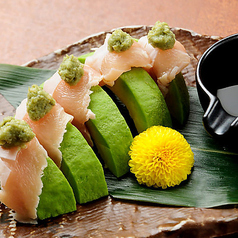 鶏とアボカドのわさび醤油