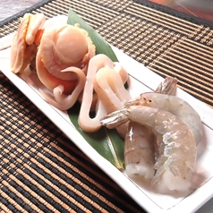 海鮮3種盛り(イカ/エビ/ホタテ)