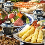 宴会コースがリニューアル！天ぷら盛合せ・サーロインステーキ・大トロ付き刺し盛り等、超豪華です！