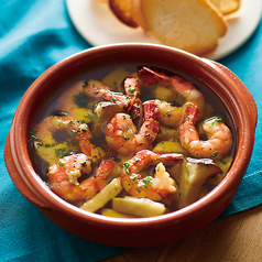 エビと季節野菜のアヒージョ