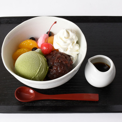 抹茶クリームあんみつ