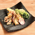 料理メニュー写真 ホタルイカと竹の子の天ぷら
