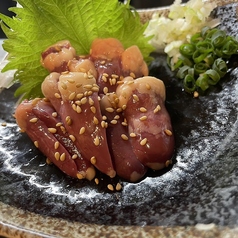 □放牧軍鶏のハツ刺し□