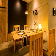 2名様からご案内！完全個室完備。