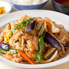 茄子と肉野菜たっぷり味噌炒め定食