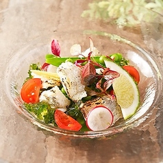 炙りハモと夏色野菜の磯海苔ジュレ~ライムの香り~