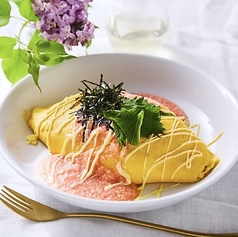 明太とろろオムライス