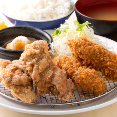 若鶏のから揚げ&サバフライ定食