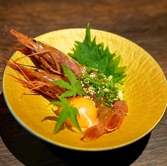 赤海老のお月見ユッケ