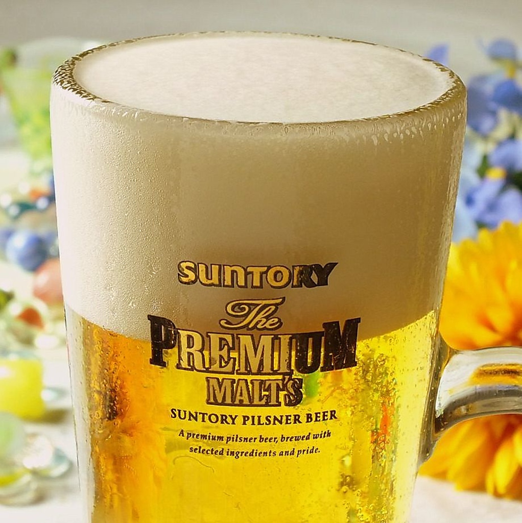 樽生達人のお店が提供するプレミアムモルツは、クリーミーな泡と飲んだ後の香りが絶品♪ご賞味あれ☆