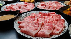 【ディナー】最高級黒毛和牛 薩摩錦の極上サーロインと南国麦豚 食べ放題コース(しゃぶしゃぶorすき焼き)