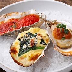 焼き牡蠣3種盛り合わせ