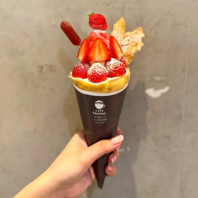 大名散策のお供に◎食べ歩きを意識した特製クレープ