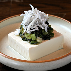 野沢菜としらすの冷奴
