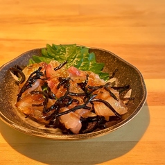 タイの塩昆布締めカルパッチョ
