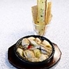 ゴロゴロ葱と牡蠣のアヒージョ