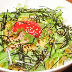 鶏と大葉の梅肉和風パスタ